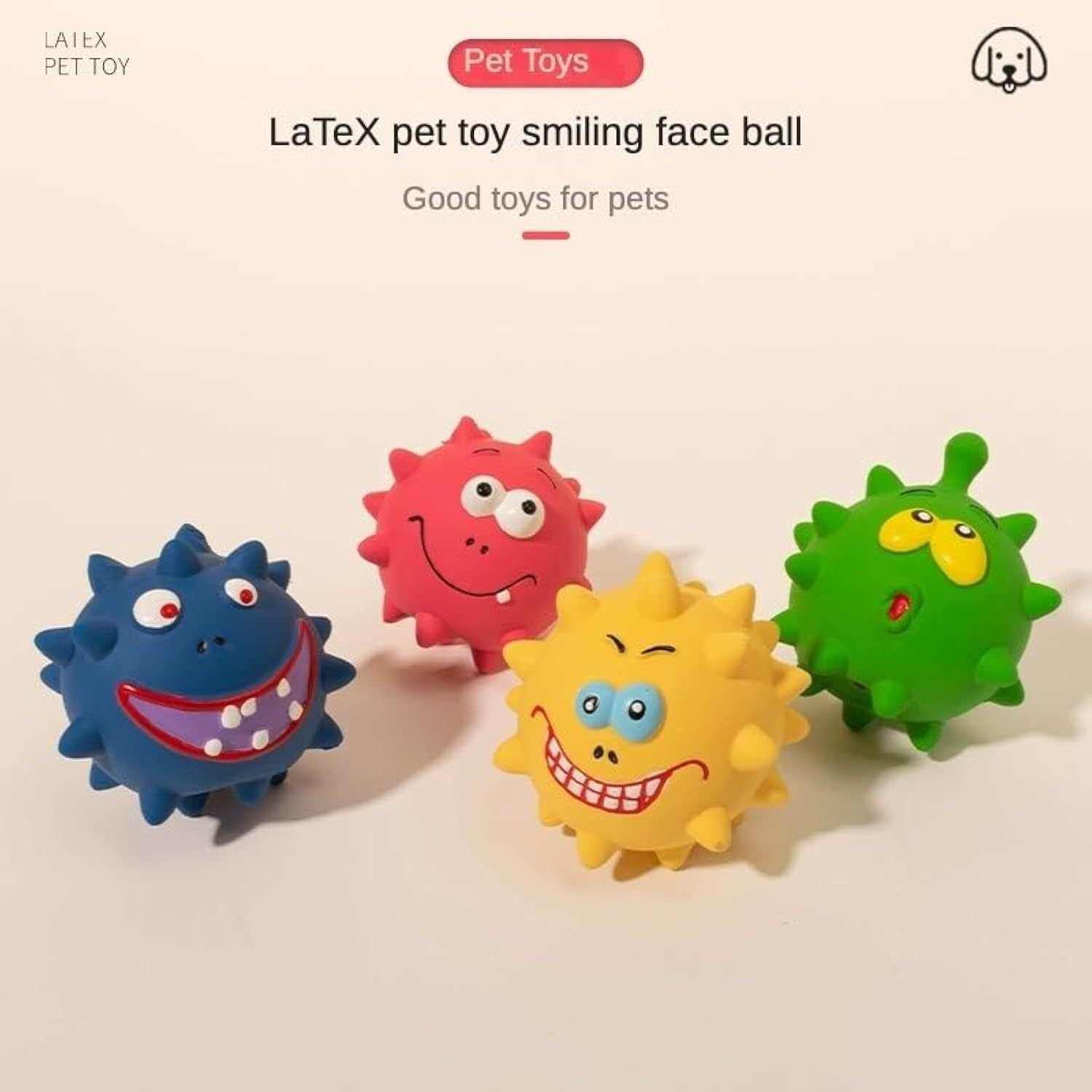 Squeaky Dog Toy Set - Durable Latex Balls for All Dogs' Playtime pets.